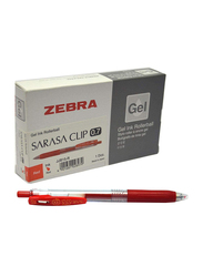 Zebra 12-Piece Gel Ink Rollerball Pen Set, 0.7mm, Red