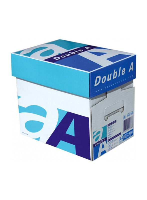 Double A Copy Printer Paper, 2500 Sheets, 85 GSM, A4 Size, White