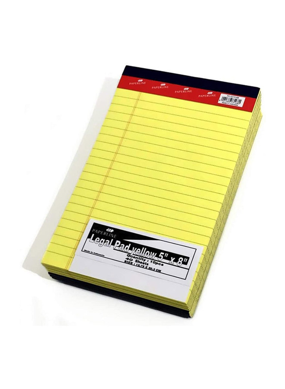 Paperline Legal Office Notebook Pad, 10 Pieces, Yellow