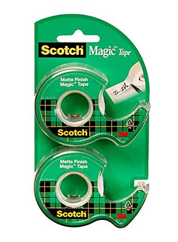 Scotch Magic Tape in Dispensers, 3/4in. x 600in, 2 Pieces, Clear