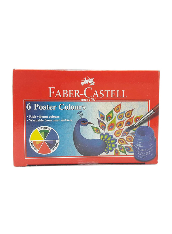 Faber-Castell Shades Poster Colour Set, 6 x 10ml, Multicolour