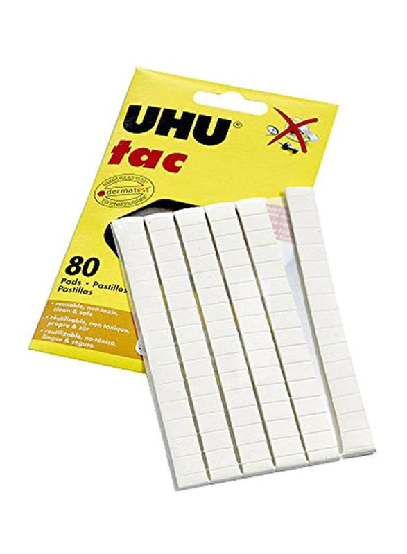UHU Patafix Glue Pad, 80-Piece, White
