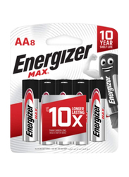 Energizer Max 1.5V AA Alkaline Battery Set, 8 Pieces, Multicolour