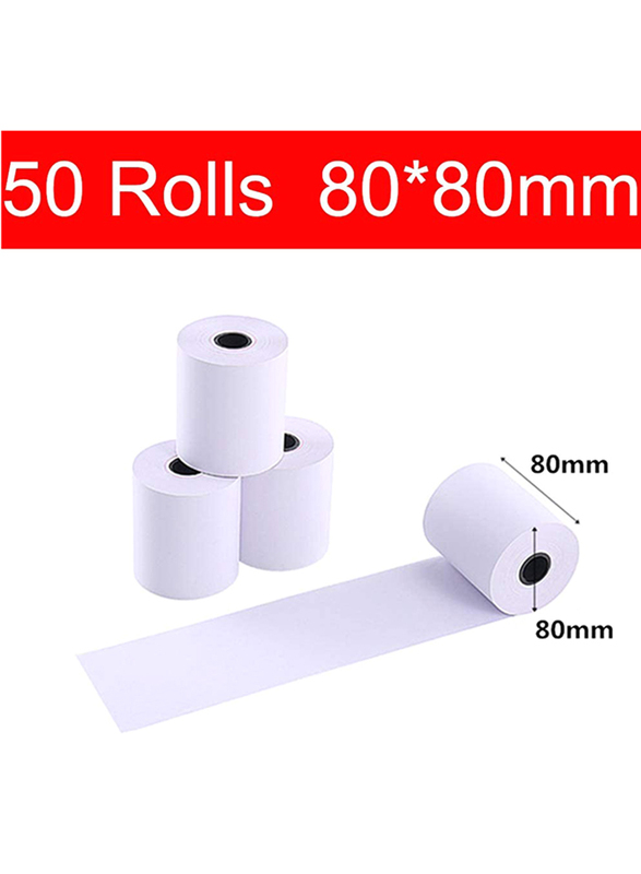 Beone POS Receipt Thermal Paper, 80 x 80 mm, 50 Rolls Per Box