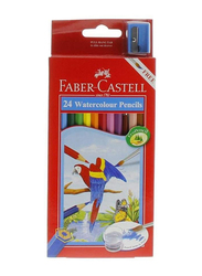 Faber-Castell 24-Piece Water Colour Pencils with Free Sharpener, Multicolour