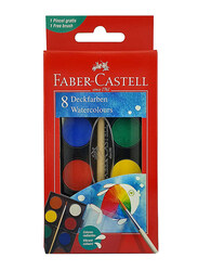 Faber-Castell 8-Shade Watercolours with Brush, 24mm, Multicolour