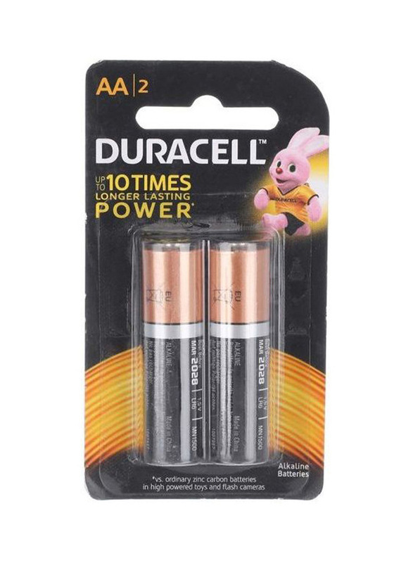 Duracell AA Type Alkaline Batteries, 2 Pieces, Multicolour