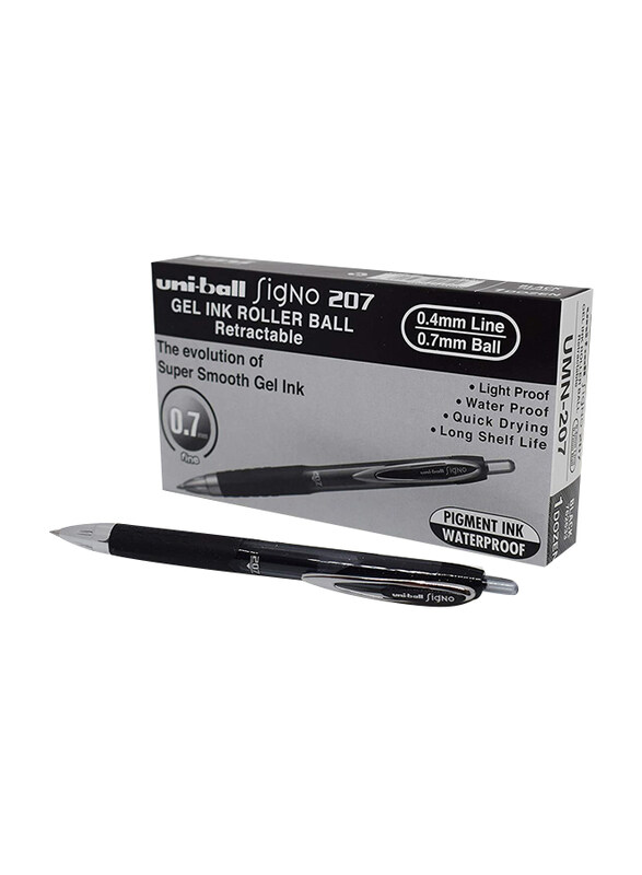 

Uniball 12-Piece Signo 207 Fine Tip Gel Rollerball Pen Set, 0.7mm, Black