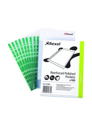 Rexel Open Top Paper Folder, A4 Size, 100 Pockets, Clear