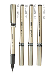 يوني بول مجموعة أقلام فاين ديلوكس رولر بلس من قطعتين، 0.7 ملم، أسود