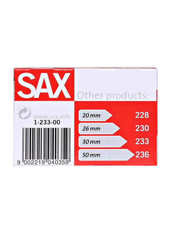 Sax Paper Clips, 10 Boxes x 100 Pieces, Silver