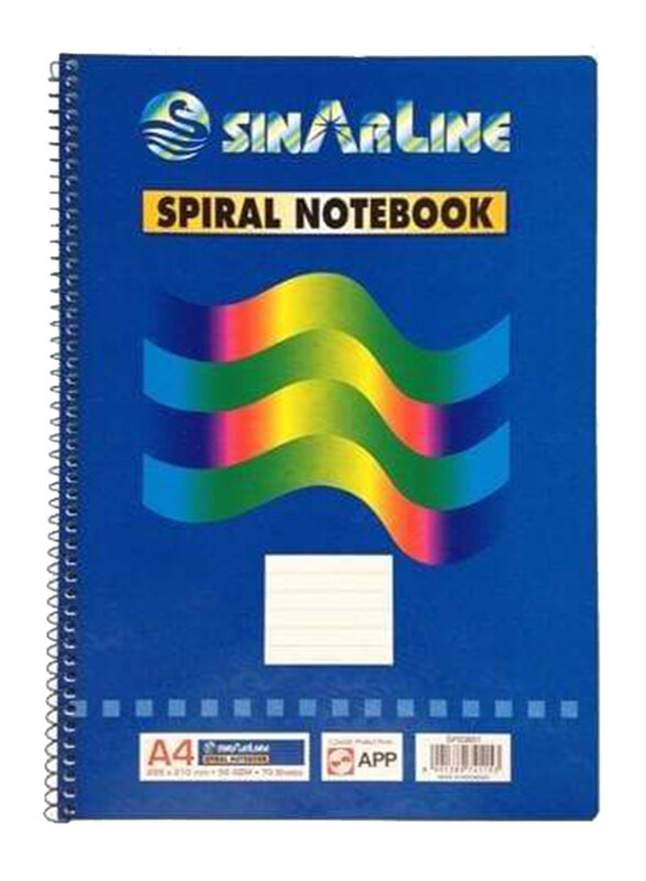 

Sinarline Spiral Notebook, 70 Sheets, 1 x 6 inch, Blue