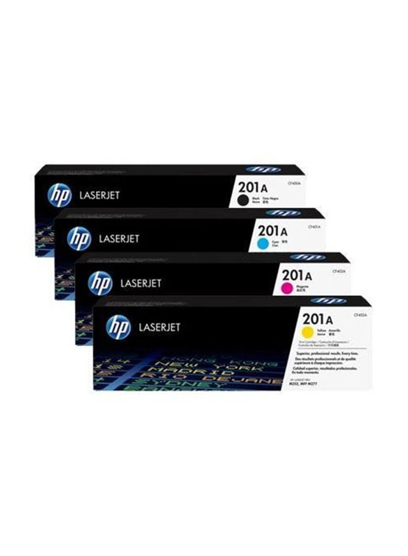 HP 201A Black and Tri-Color Original Ink Toner Cartridge Set, 4 Pieces