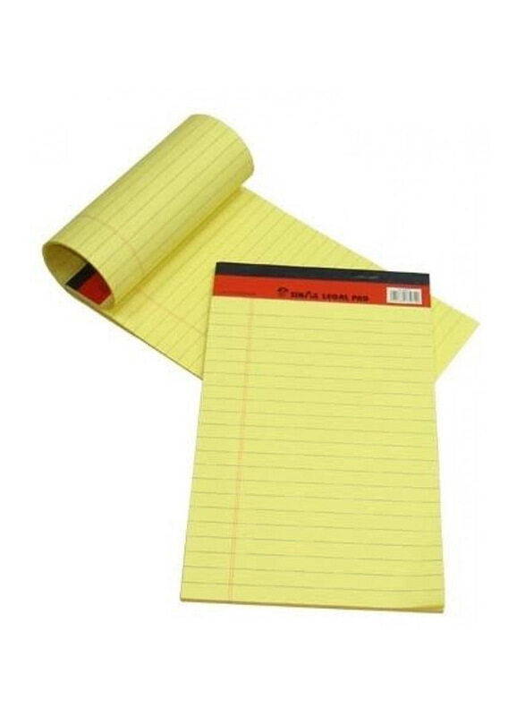 

Quick Office Sinarline Legal Lined Pad, 50 Sheets, A4 Size, 10 Pieces, Yellow