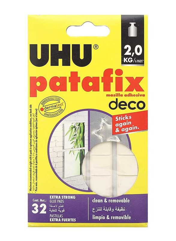 UHU Patafix Glue Pads, 32-Pieces, White