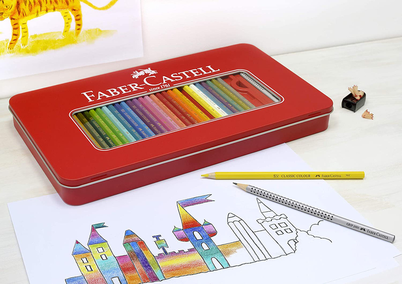 Faber-Castell Classic Wooden Colour Pencil Set, 36 Pieces, Multicolour