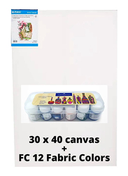Maxi Canvas Board CMS with Colour Fabric, 12 Piece, Multicolour