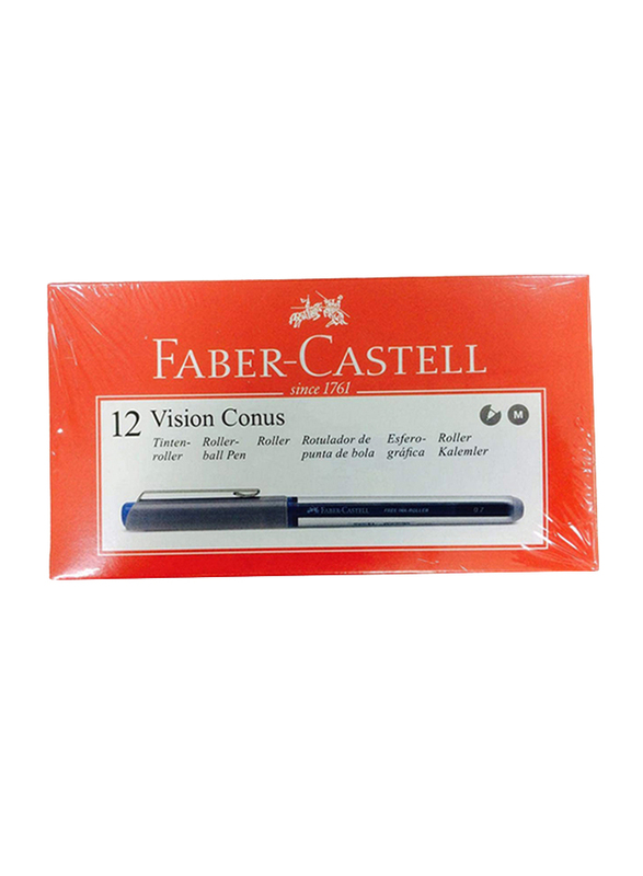 Faber-Castell 12-Piece Vision Conus Rollerball Pen Set, Blue