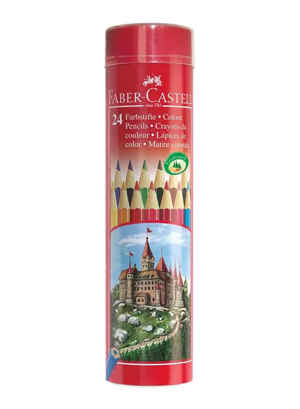 Faber-Castell Hexagonal Colour Pencil Set in Metal Tube, 24 Piece, Multicolour