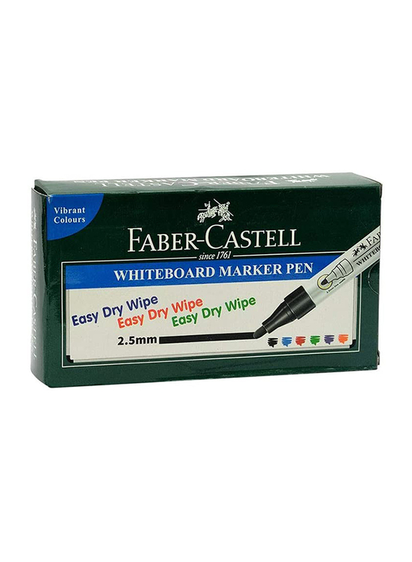 Faber-Castell 10-Piece Whiteboard Marker Set, Black