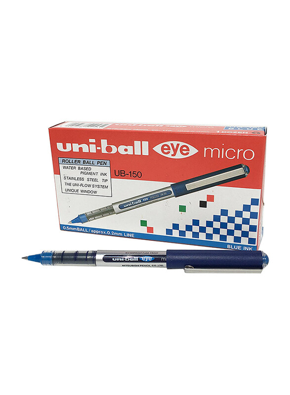 Uniball 12-Piece Eye Micro Rollerball Pen Set, 0.5mm, Blue