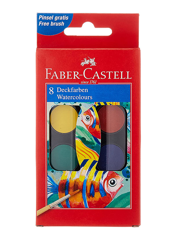 Faber-Castell Watercolors, 8 Color, 24mm, Multicolour