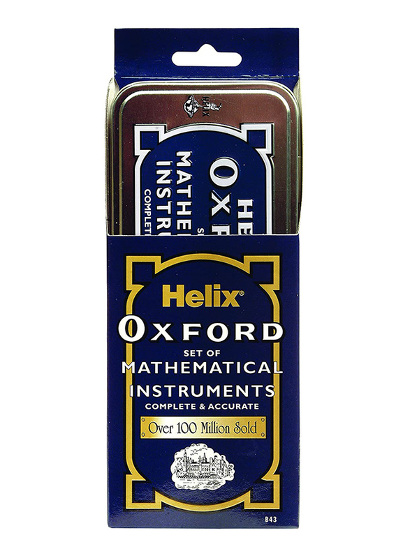 Helix 9-Piece Oxford Maths Set with Storage Tin, Multicolour