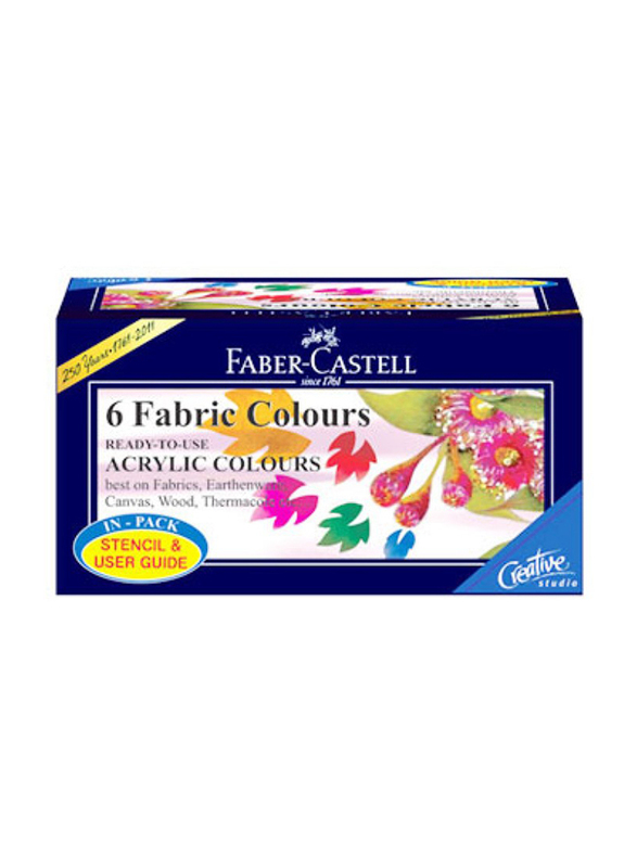 Faber-Castell Fabric Colours Set, 6 Piece, Multicolour