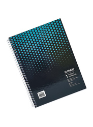 Maxi Spiral Hard Cover 1 Subject Notebook, 9.5 x 7inch, 80 Sheets, Assorted