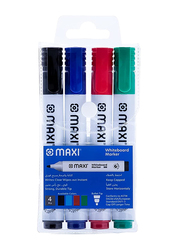 Maxi 4 Piece Whiteboard Marker, Multicolour