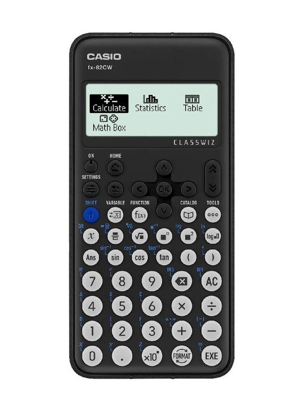 Casio Class Wiz Standard Scientific Calculator, FX-82CW, Black