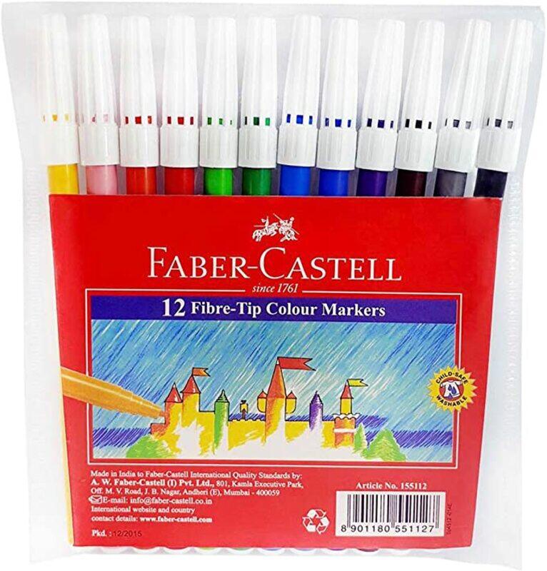 Bundle:3 Pkt Faber-Castell ( 1 PKT Wax Crayons set  of 12 + 1 PKT Fibre Tip Pens Set of 12 + 1 PKT Colour Pencils set of 12)12 Col Felt Pen + 12 Col Full + 12 Col Crayons )