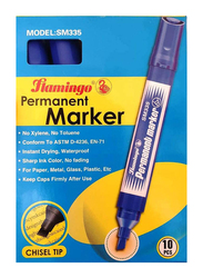 Flamingo 10-Piece Permanent Marker, Blue