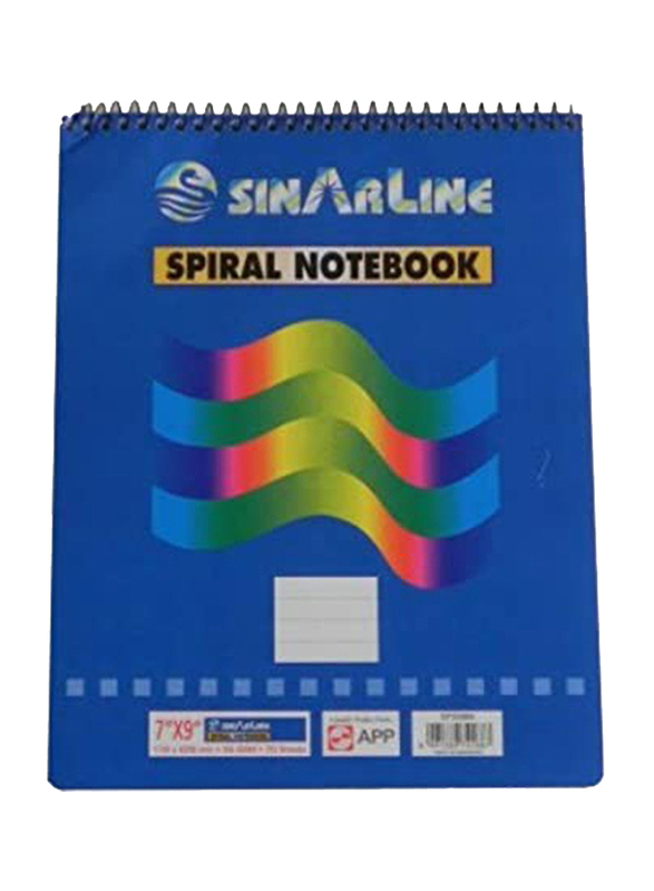 Sinarline Spiral Notepad, 6 Pieces, 7 x 9 inch, Blue