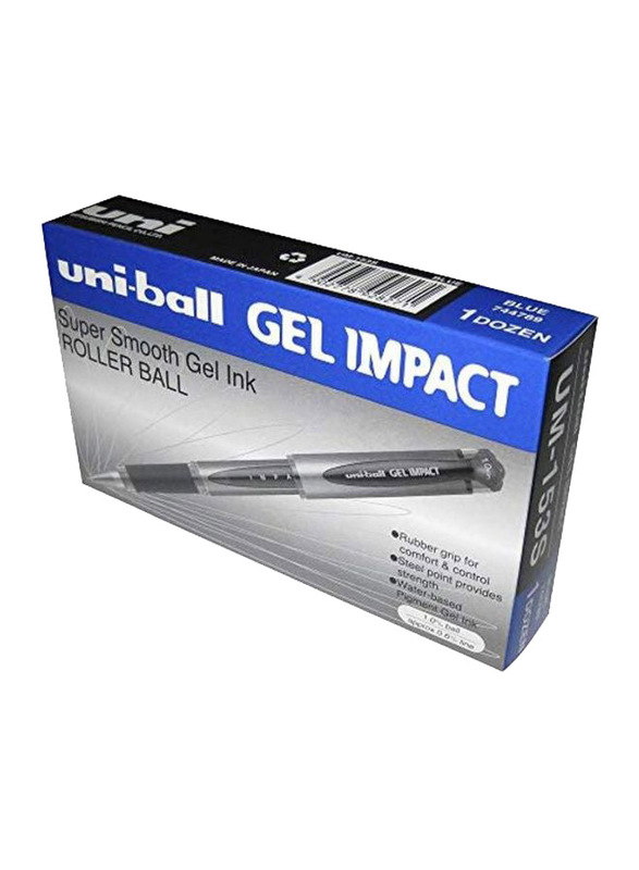 Uniball 12-Piece Impact Gel Pen, 744789, Blue