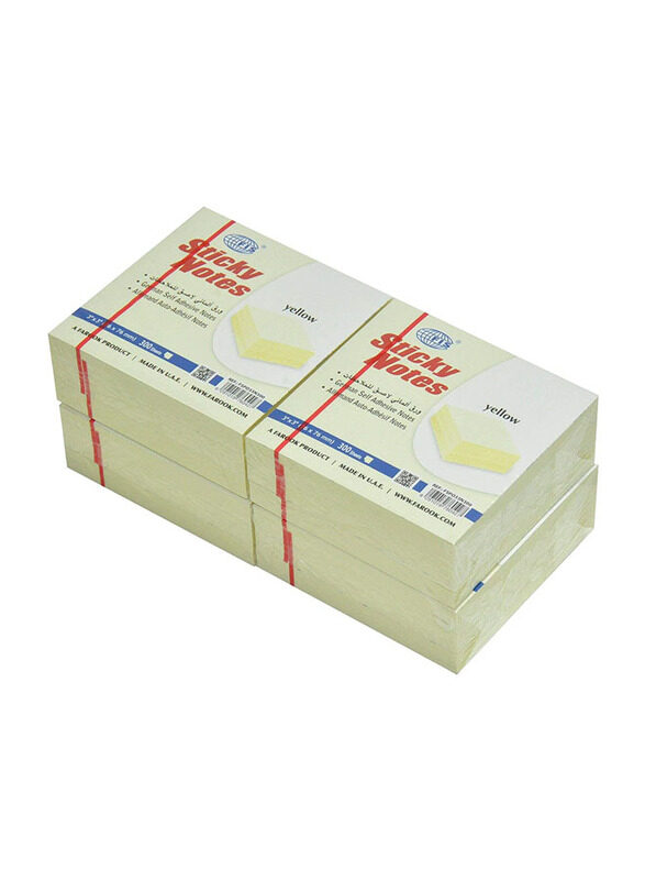 

FIS Sticky Note Pad, 4 x 300 Sheets, Yellow