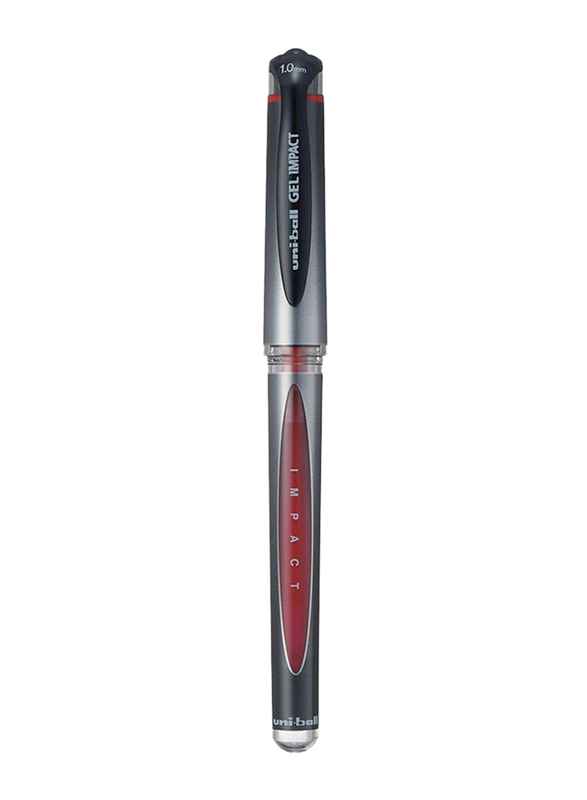 Uniball 12-Piece Gel Impact Broad Gel Pen, Red