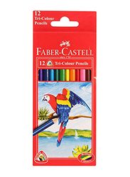 Faber-Castell 12-Piece Wood Birds Long Color Pencil Set, Multicolour