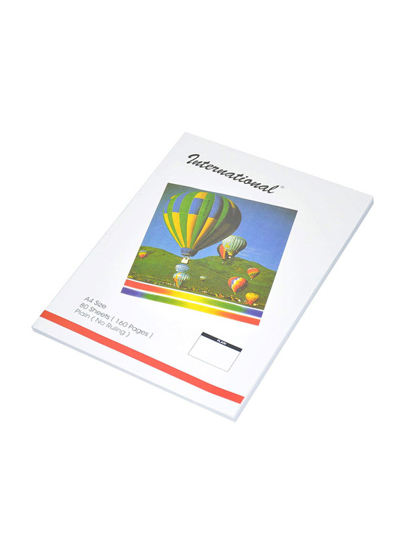 FIS International Exercise Plain Books, 10 x 160 Pages, A4 Size, FSEBA4PINT80, Multicolour