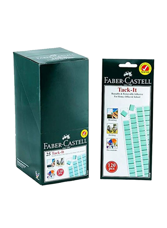 Faber-Castell Tack-It Reusable & Removable Adhesive Set, 120 Piece, Blue