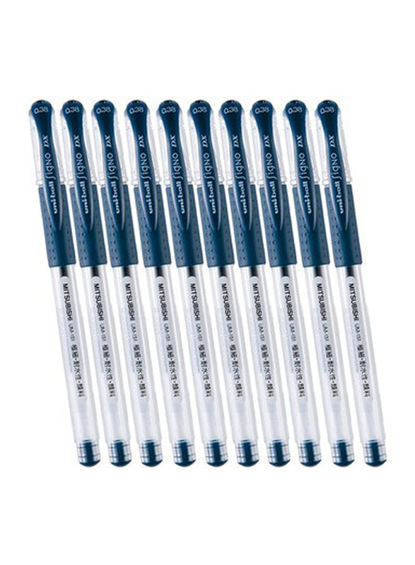 

Uniball 10-Piece Signo DX Gel Ink Rollerball Pen Set, 0.38mm, Blue/Black