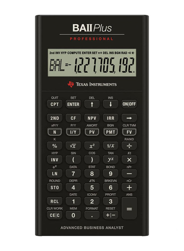 تيكساس انسترومانتس BA II Plus آلة حاسبة مالية احترافية، أسود