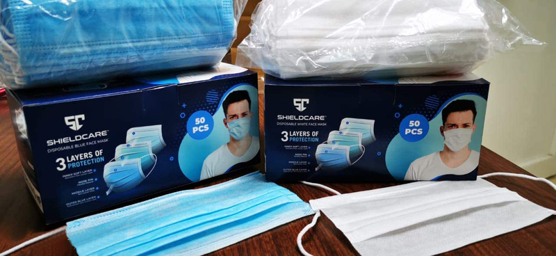 Personal 3 Layers Dust Protection Face Mask Set, Blue, 50 Pieces
