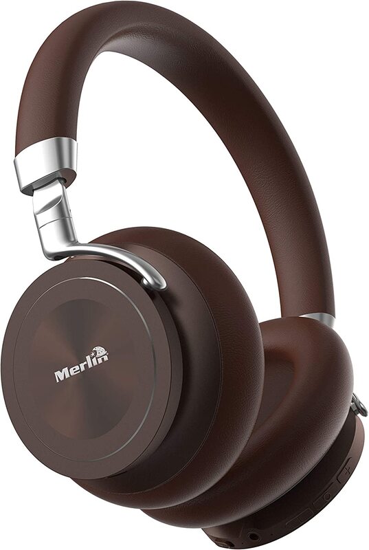 Merlin Virtuoso ANC Wireless Over-Ear Noise Cancelling Headphones, Brown