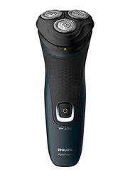 فيليبس ماكينة حلاقة للاستخدام الرطب والجاف سيريس 1000, S1121/40, أسود/أزرق غامق