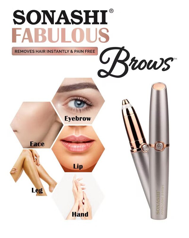 Sonashi Fabulous Brows Epilator, SLD-823, Gold/Silver