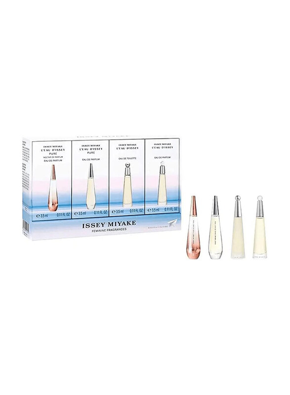 

Issey Miyake 4-Piece Perfume Set for Women, L'eau D'issey 3.5ml EDP Perfume, L'eau D'issey 3.5ml EDT Perfume, L'eau D'issey Pure 3.5ml EDP Perfume, L'eau D'issey Pure Nectar