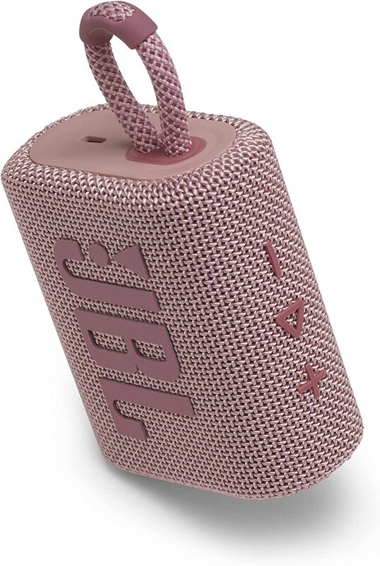 JBL Go 3 Portable Waterproof Speaker, JBLGO3PINK, Pink