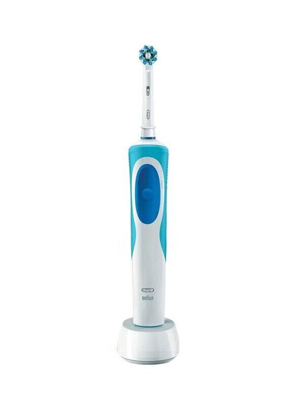 

Oral B Vitality 2D Cross Action Electric Rechargeable Toothbrush, White/Blue