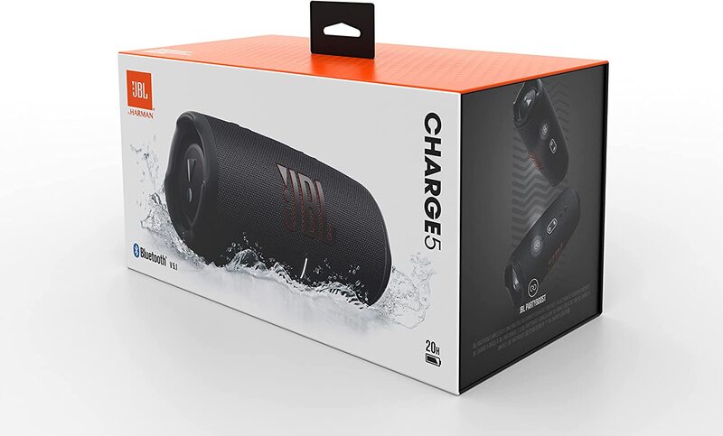 JBL Charge 5 Portable Speaker, JBLCHARGE5BLK, Black